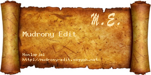 Mudrony Edit névjegykártya