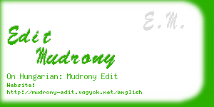 edit mudrony business card